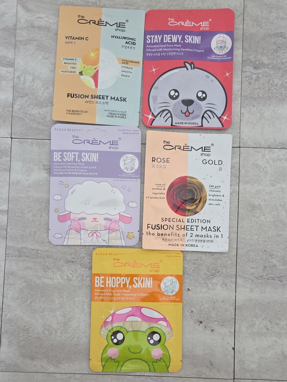 Thr Creme Shop Variety Face Masks Set Of 5